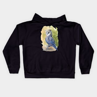 Noble owl - watercolour - gothic art and designs Kids Hoodie